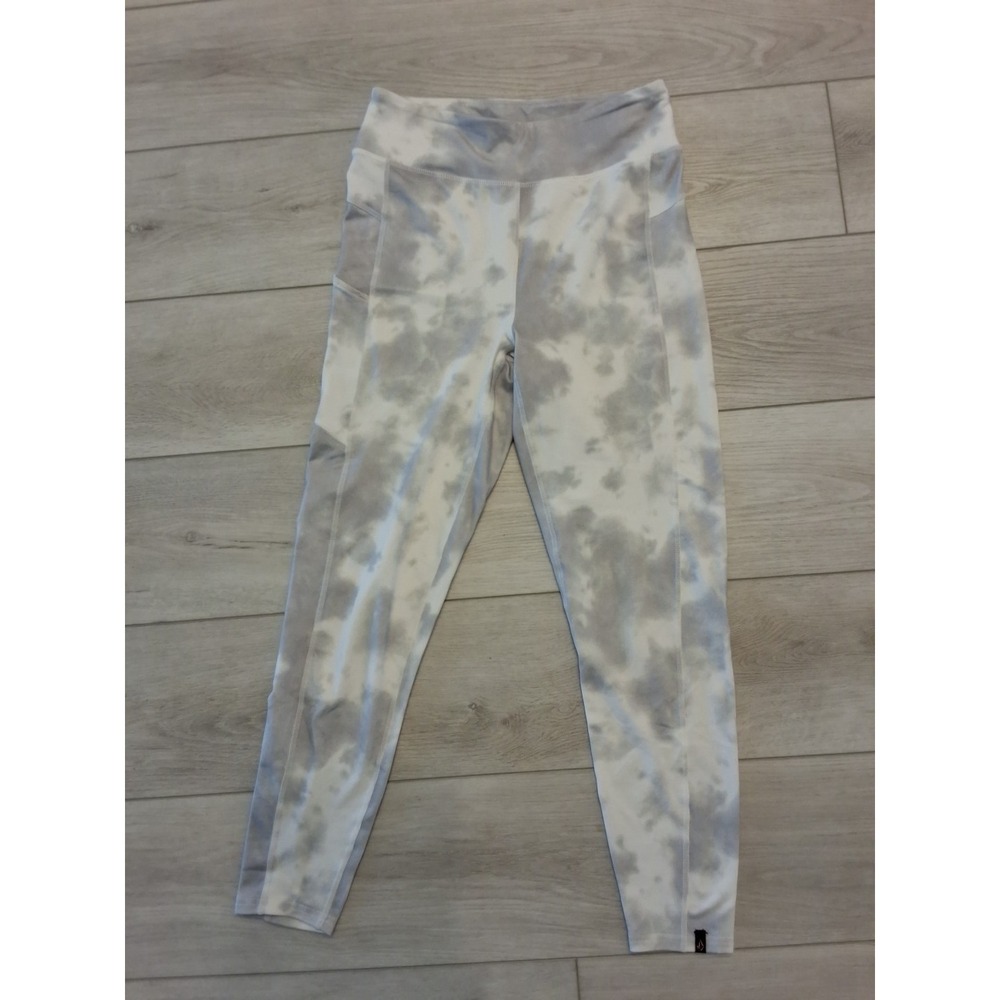 Volcom Gray And White Marble Pattern Size M 8 Capri Leggings